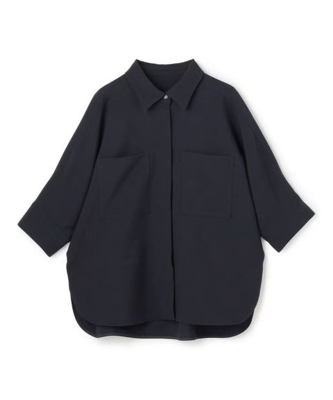 ウォッシャブルドライサップドルマンシャツ(ネイビー) ポリエステル / ヒップラインが隠れる丈感 / BLUVLM0400