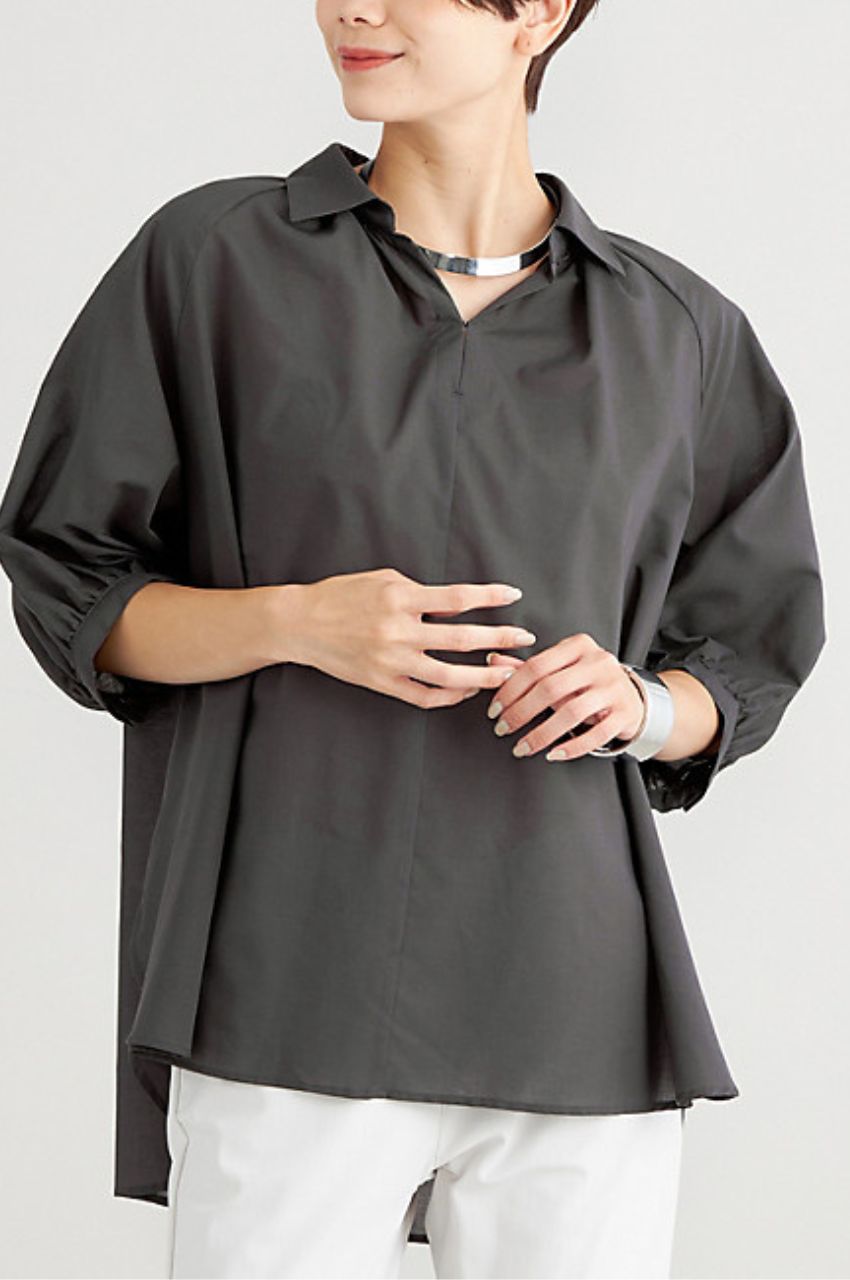 BLEND SHERAR BOYLE BLOUSE / ブレンドシアーボイルギャザーブラウス