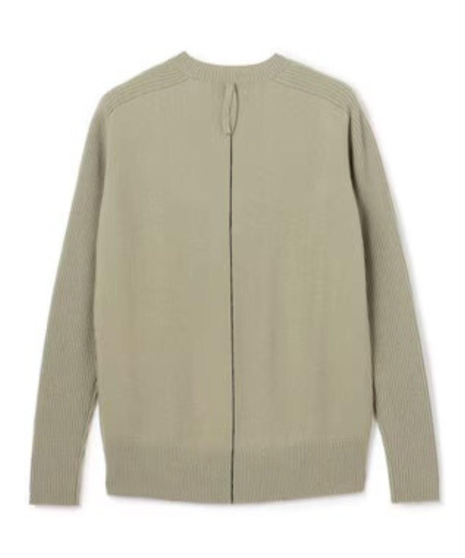 POMPE / ウールカシミヤ配色ラインクルーネックニット ( L.Khaki×Black) ウール / 手洗可 / カシミア混 / KRCWGW0400