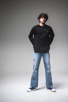 nylon pocket LOOSE LONG SLEAVE / ナイロンポケットルーズロングスリーブTシャツ