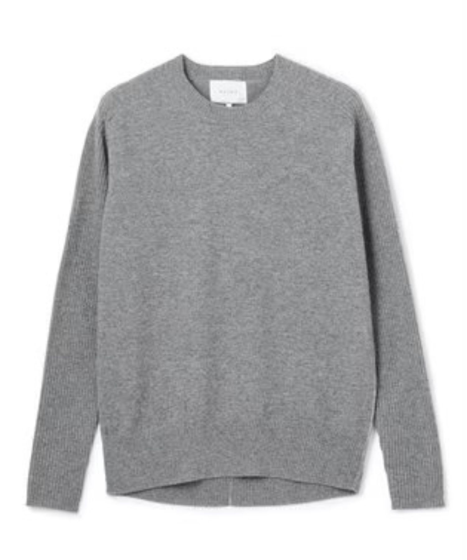 POMPE / ウールカシミヤ配色ラインクルーネックニット ( Charcoal×Off ) ウール / 手洗可 / カシミア混 / KRCWGW0400