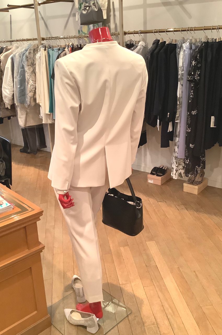 SUPER FINE WOOL SAXONY COLLARLESS JACKET / スーパーファインウールサキソニー ノーカラージャケット