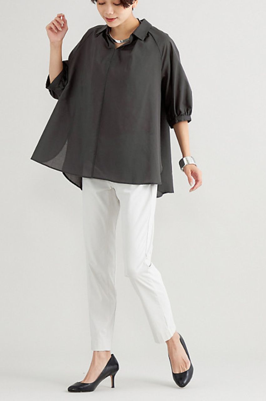 BLEND SHERAR BOYLE BLOUSE / ブレンドシアーボイルギャザーブラウス