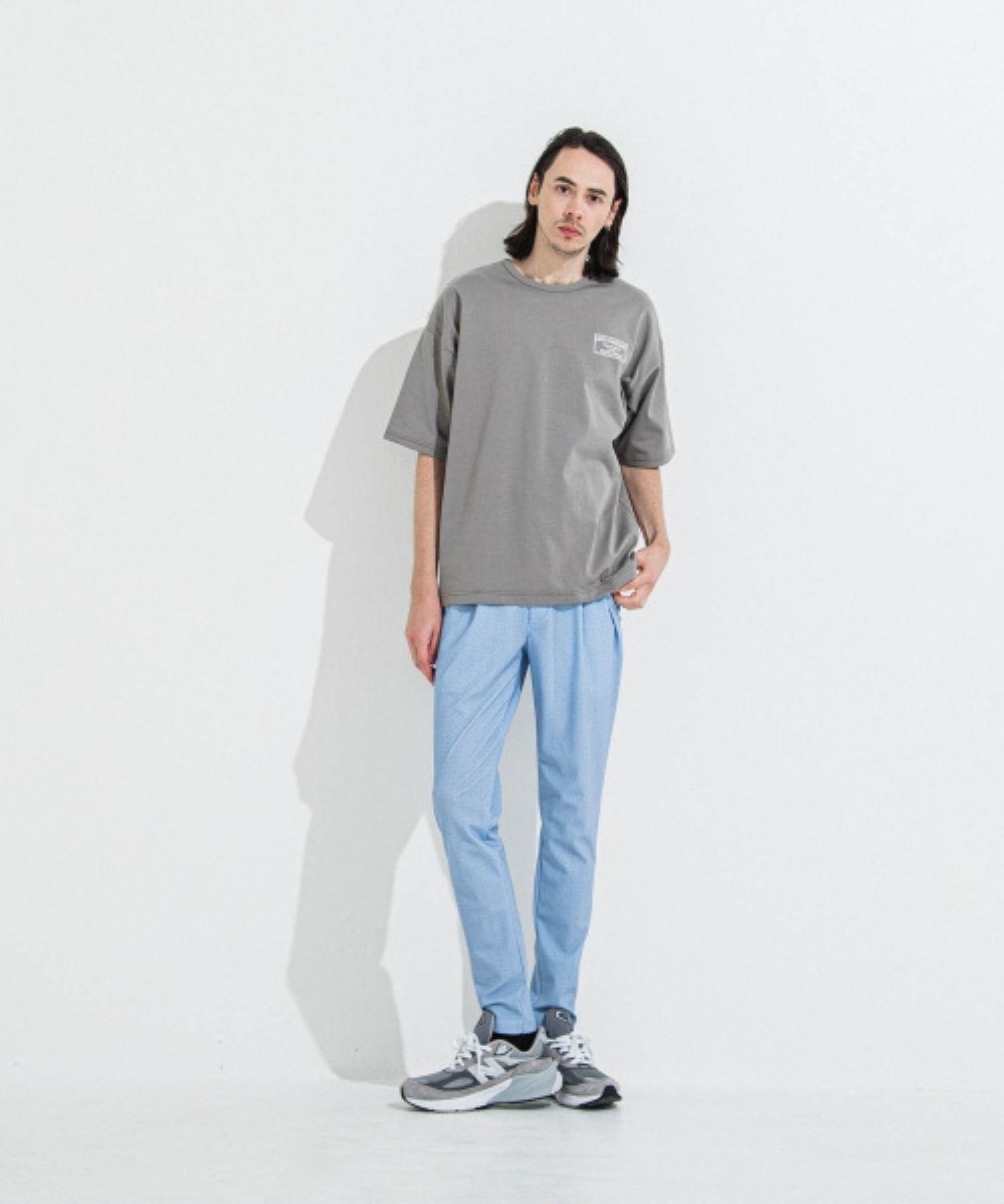 CREW OVER TEE (グレー) コットン / UVカット / 透湿性/ クルーロゴ / RC36-T-007
