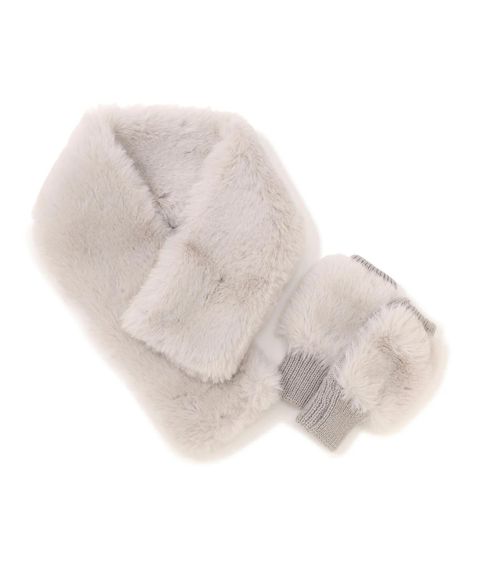 ファーストール&グローブ(グレー)ポリエステル / ストールにクリップ仕様 /  0315298100