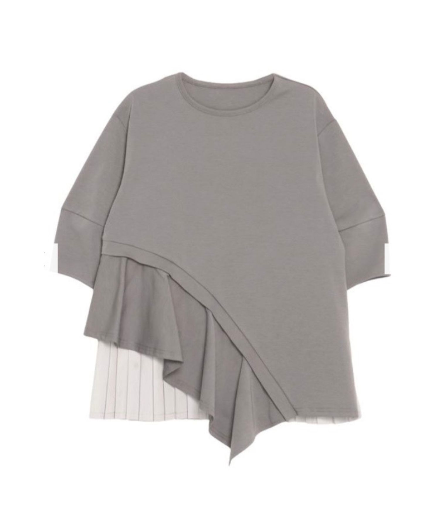 サイドフレアドッキングカットソー(グレー) レーヨン / ウォッシャブル / 手洗い可 / 5126227207