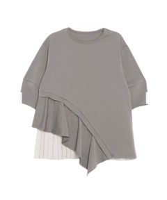 サイドフレアドッキングカットソー(グレー) レーヨン / ウォッシャブル / 手洗い可 / 5126227207