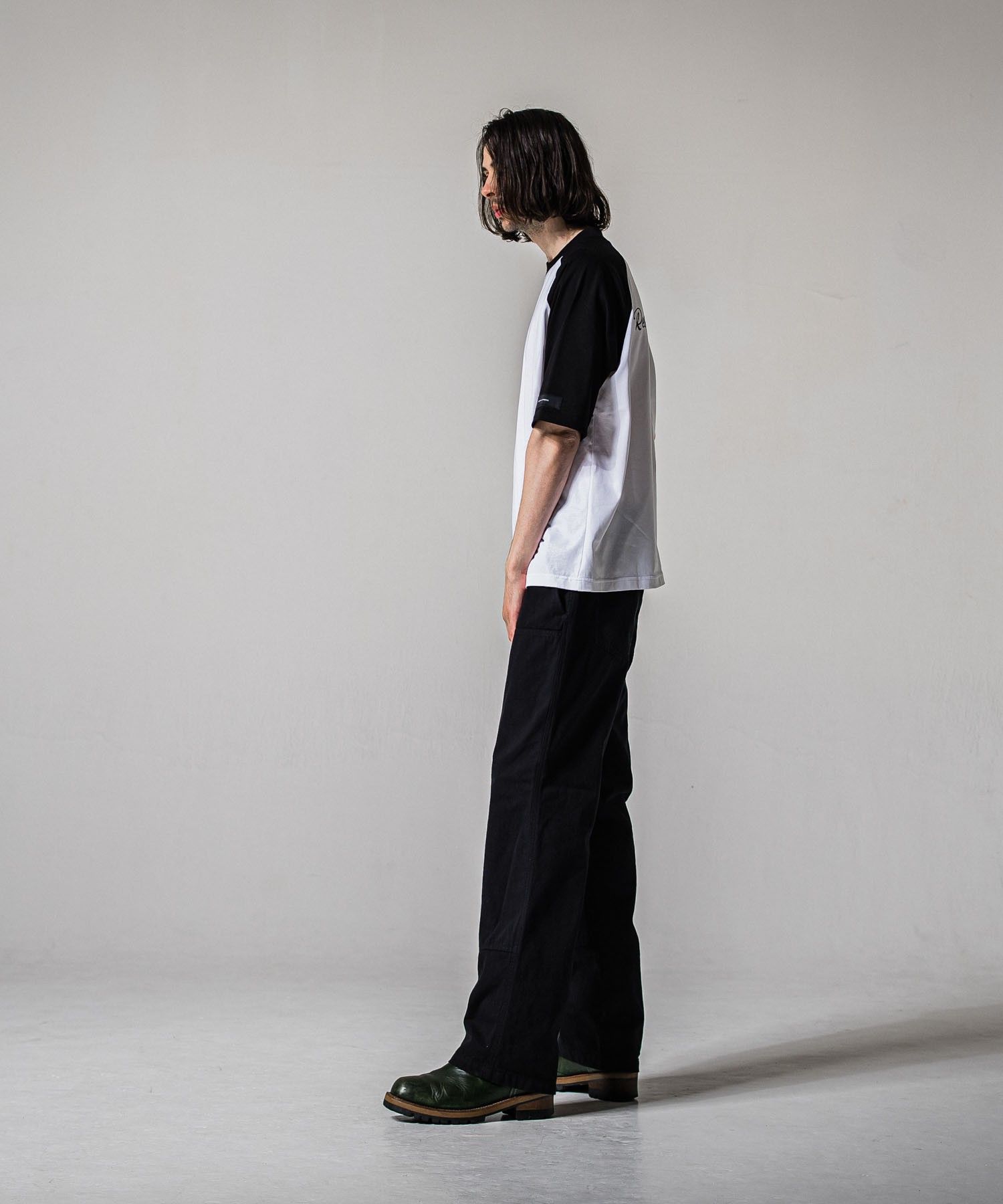 double knee PT (BLACK ) 綿 / スラッシュサイドポケット /  ウエストゴム/ドローコード / 手洗可 / RC39-ST-041