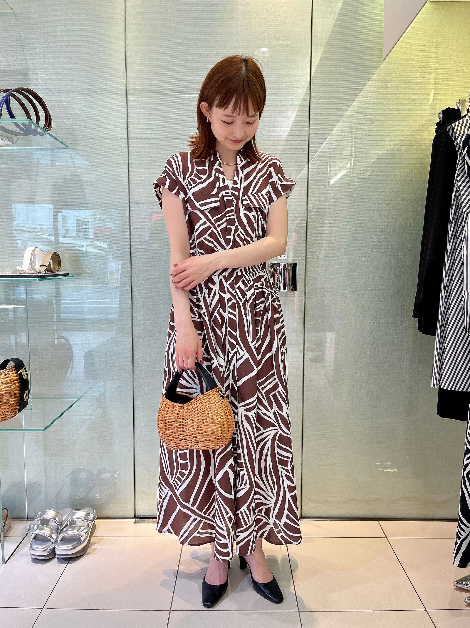 【店舗限定】MIRO / ミロ / スプリットラタン ワンハンドルバッグ S (Camel (Black)) / スプリットラタン・牛革 / ショルダーストラップ付き / V-8874
