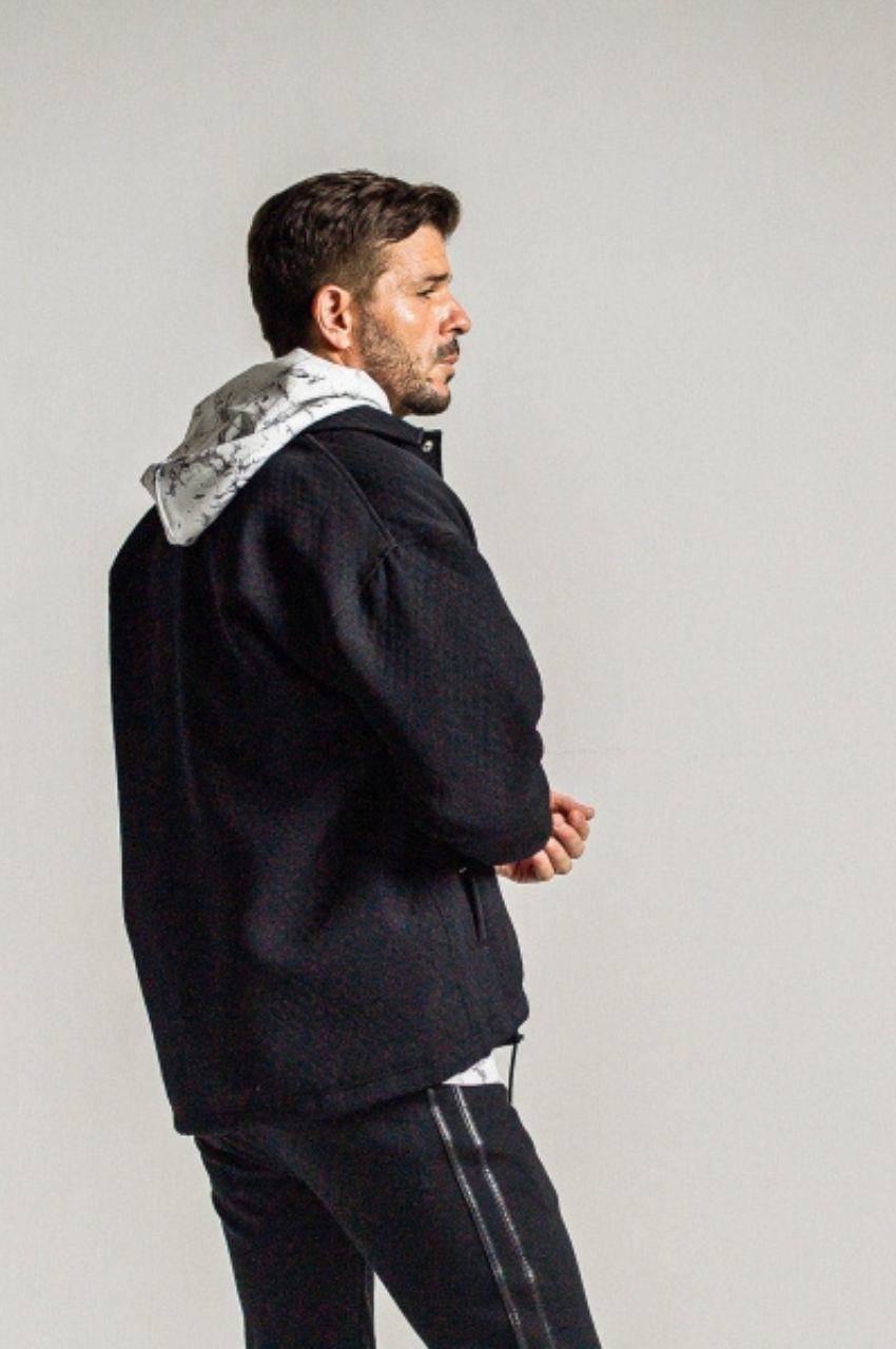quilting coach jk (BLACK) ポリエステル / キルティングジャガード / 裏エコファー / ドロップショルダー /  RC34-JK-005