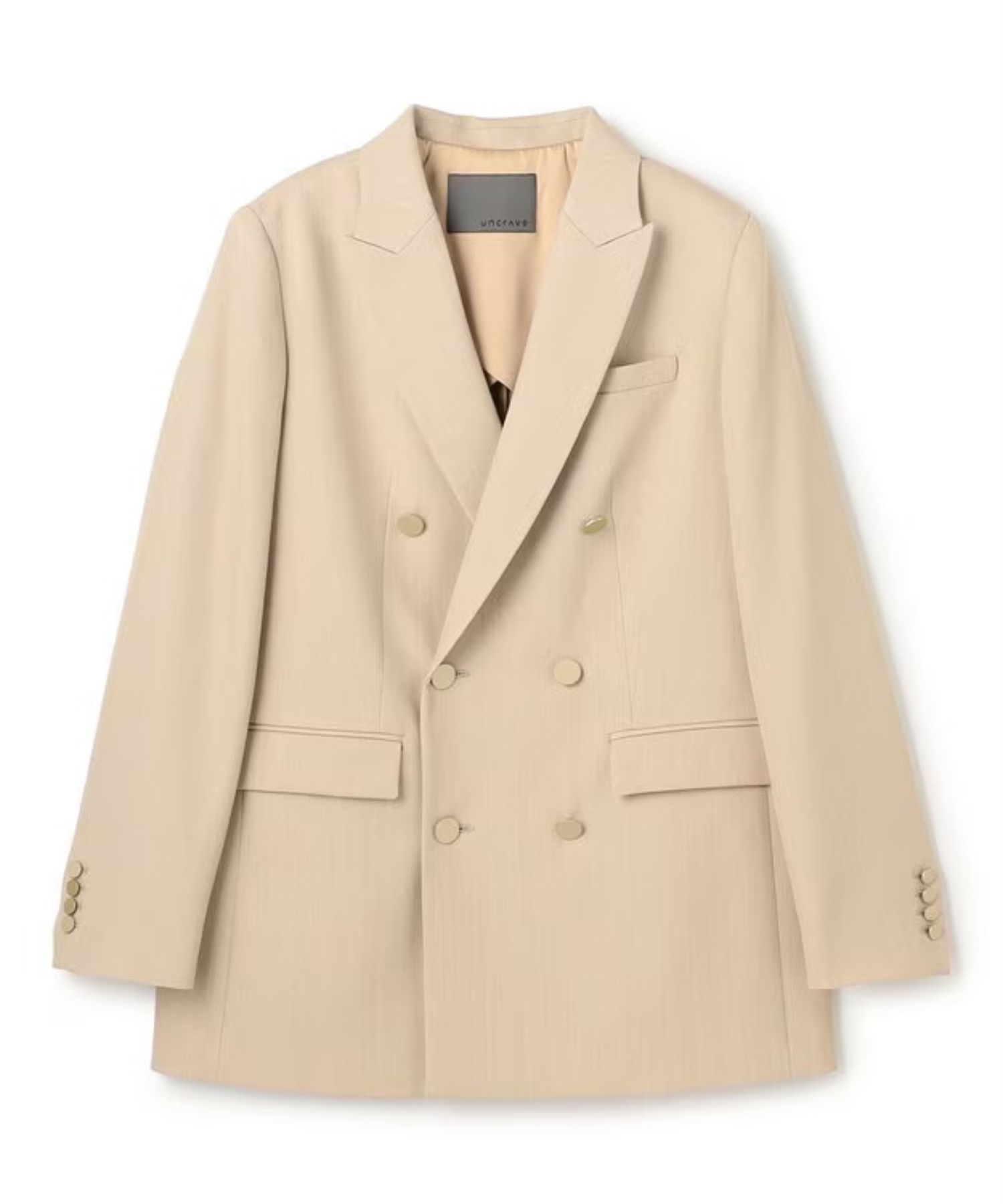 TWドビードスキンブレザー(ベージュ)ポリエステル / 前身頃、袖口にメタル釦 / JKUVGA0815