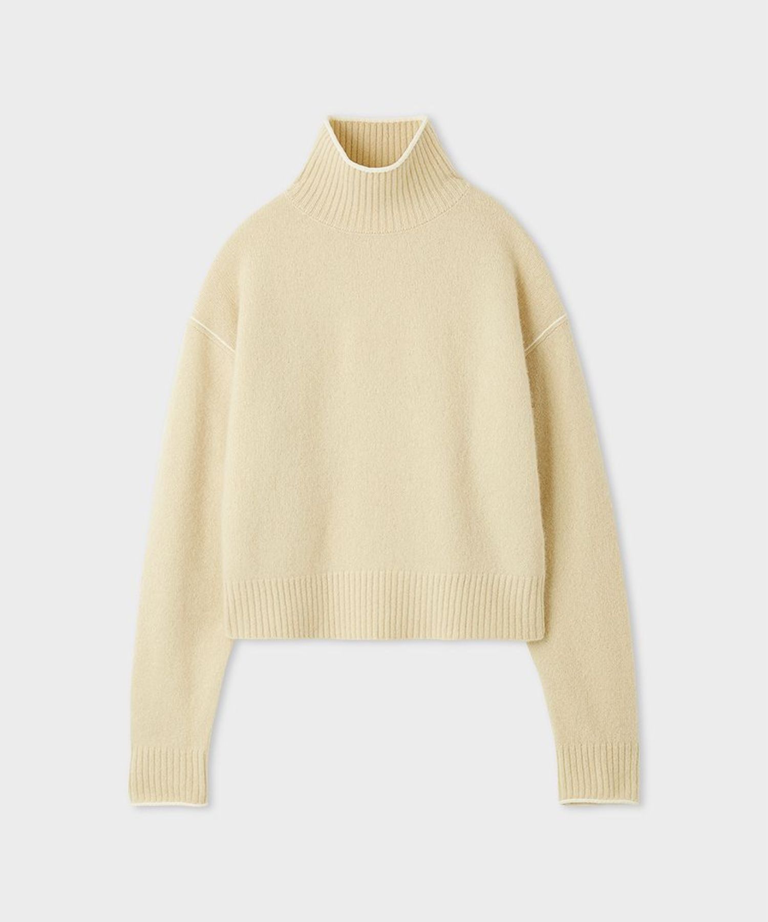 YAK/WOOLタートルソフトニット(クリーム)羊毛 / ウォッシャブル / 手洗い可 / MWNT255032