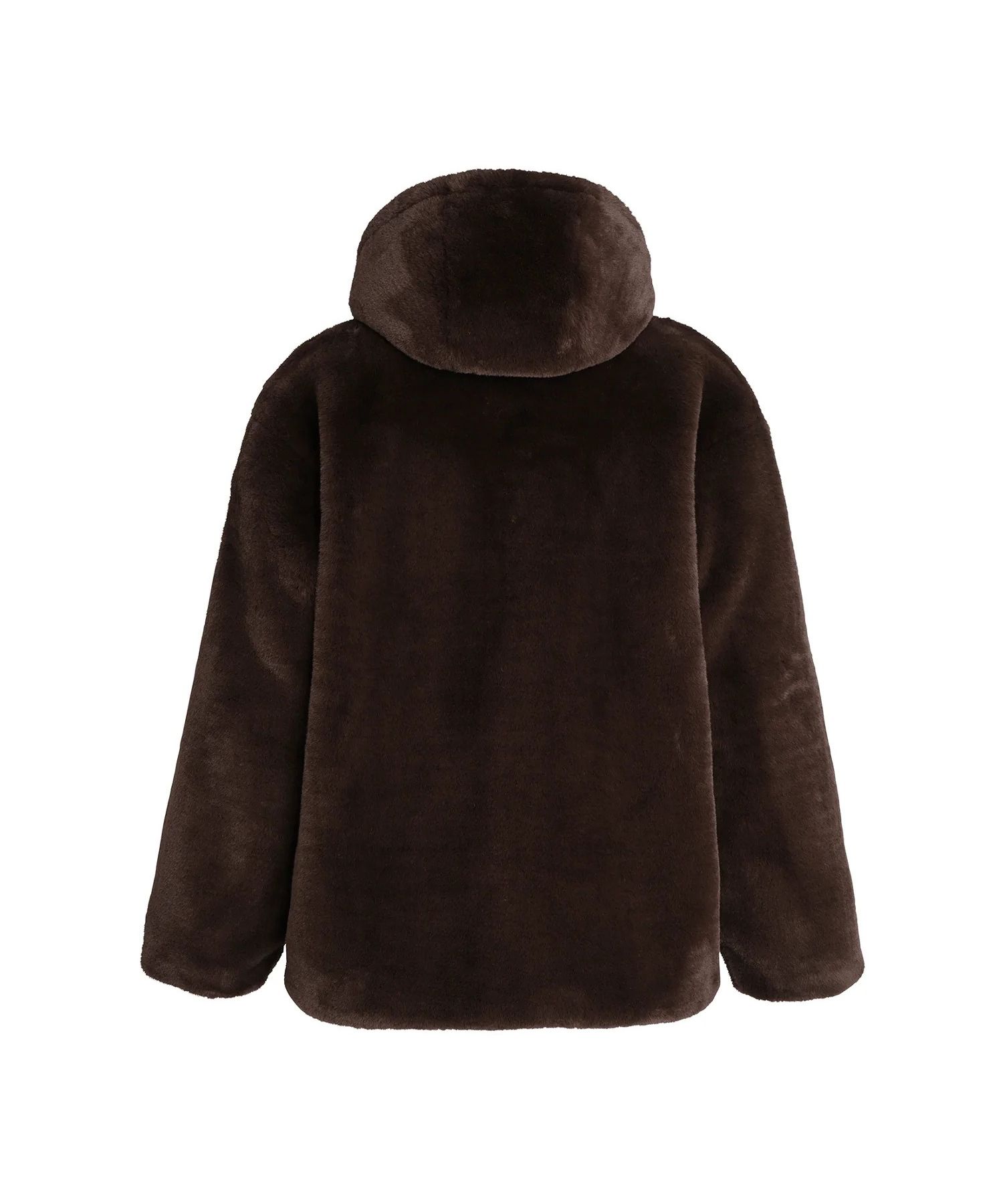 (MENS) MASCALI ボアフーディー( BROWN) ポリエステル /  メタルジッパー / ECOレザー仕様ポケット / MJXA0201033588