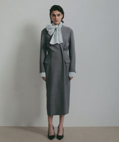 SANTEカシュクールドレス (GREY) ポリエステル / 裏地有り / フラップポケット / スペアボタン付き / 1226130104