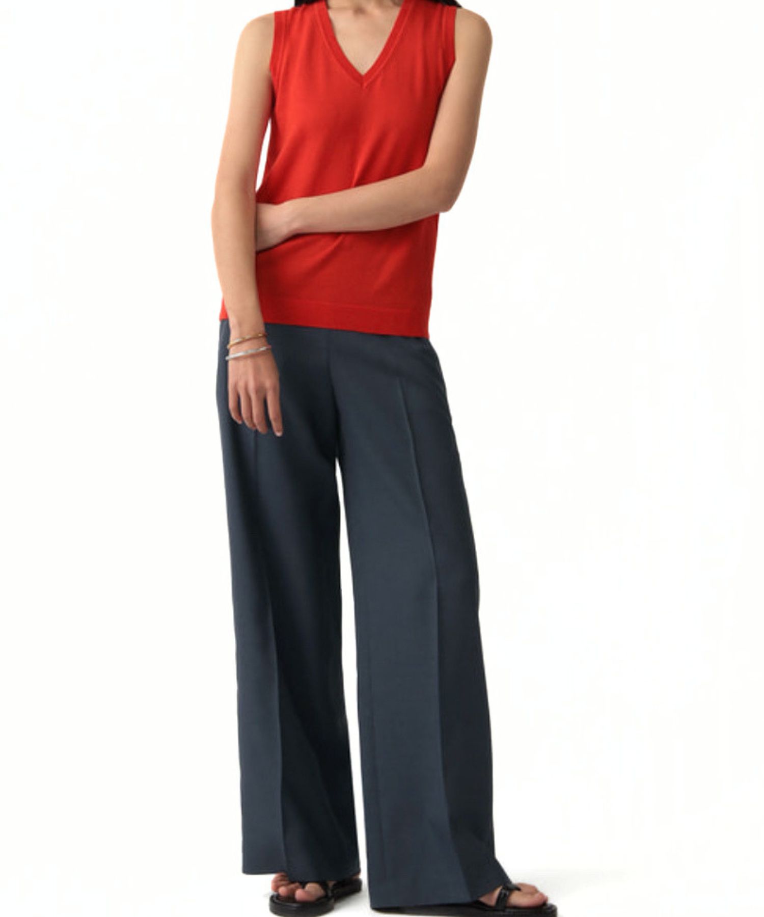 City Twill Side Closure Pant (ノクターンネイビー) ポリエステル / サイドファスナー / ストレートワイド / 手洗可/ : 01-6206408