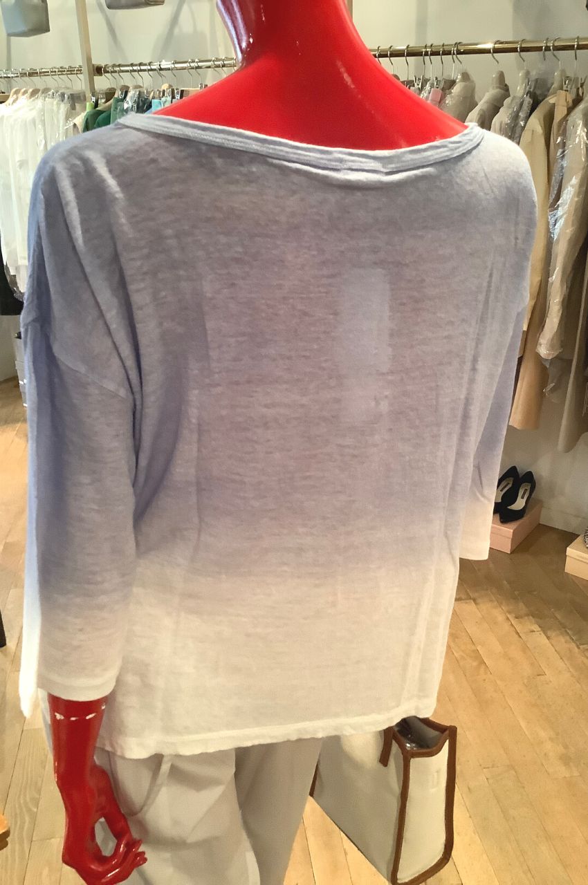 LINEN  JERSEY SPRAY PRINT OVER SIZE PULLOVER / リネンジャージースプレープリント オーバーサイズドプルオーバー