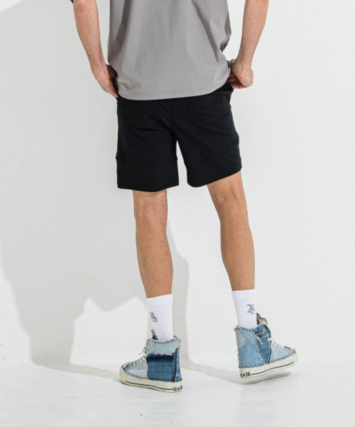 TYLER NYLON SHORTS (ブラック ) ポリエステル /  ベルトループ/  スラッシュポケット / 360°ストレッチ / RC36-HP-002