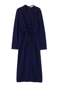 ウエストリボンジャージワンピース (ブルー) / ウール / ストレッチ / キャミワンピ付き / 0315140213