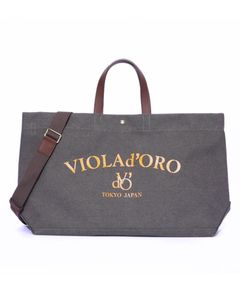 BIANCA  キャンバスバッグ (D/GRAY(ORANGE))コットン / スナップボタン / ショルダーストラップ(調節可) / PVC加工 / V-2316