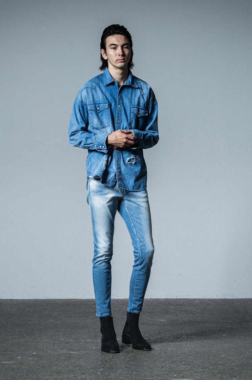 James over dungaree shirt (INDCLASH) コットン / ルーズシルエット / 柔らかい /  RC33-SH-004-3