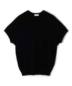 ストレッチベルベット ハーフスリーブプルオーバー (ブラック) レーヨン /柔らかい  /手洗可  / 11-02-64-02002