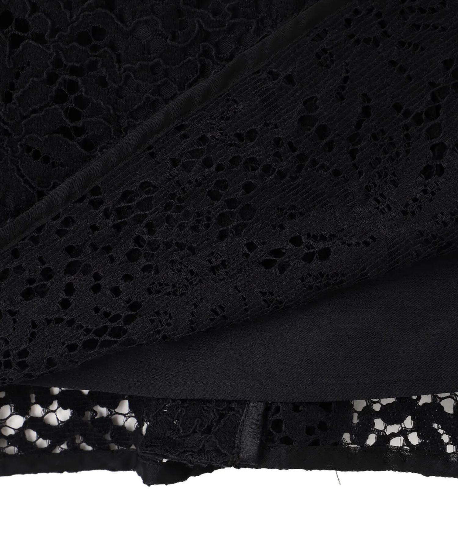 ［URBAN PRECIOUS］フローラルレースワンピース(ブラック)コットン / 裏地つき / 袖口シャーリング / 後ファスナーあき / 後にベンツあり / 0315240124