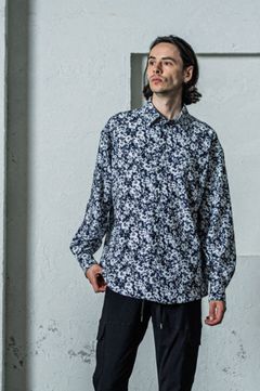 tricot jack shirts (FLOWERBK) ポリエステル / UVカット / 接触冷感 / 吸水速乾 / RC35-SH-001-2