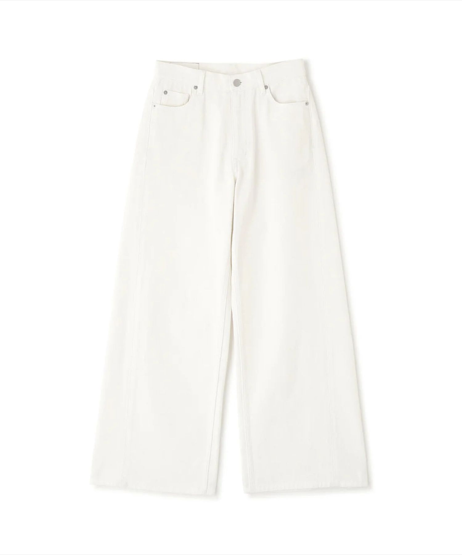 バギーデニムパンツ(ホワイト)コットン100% / ストレッチなし / 前あき / ポケット×5 / 0316130119