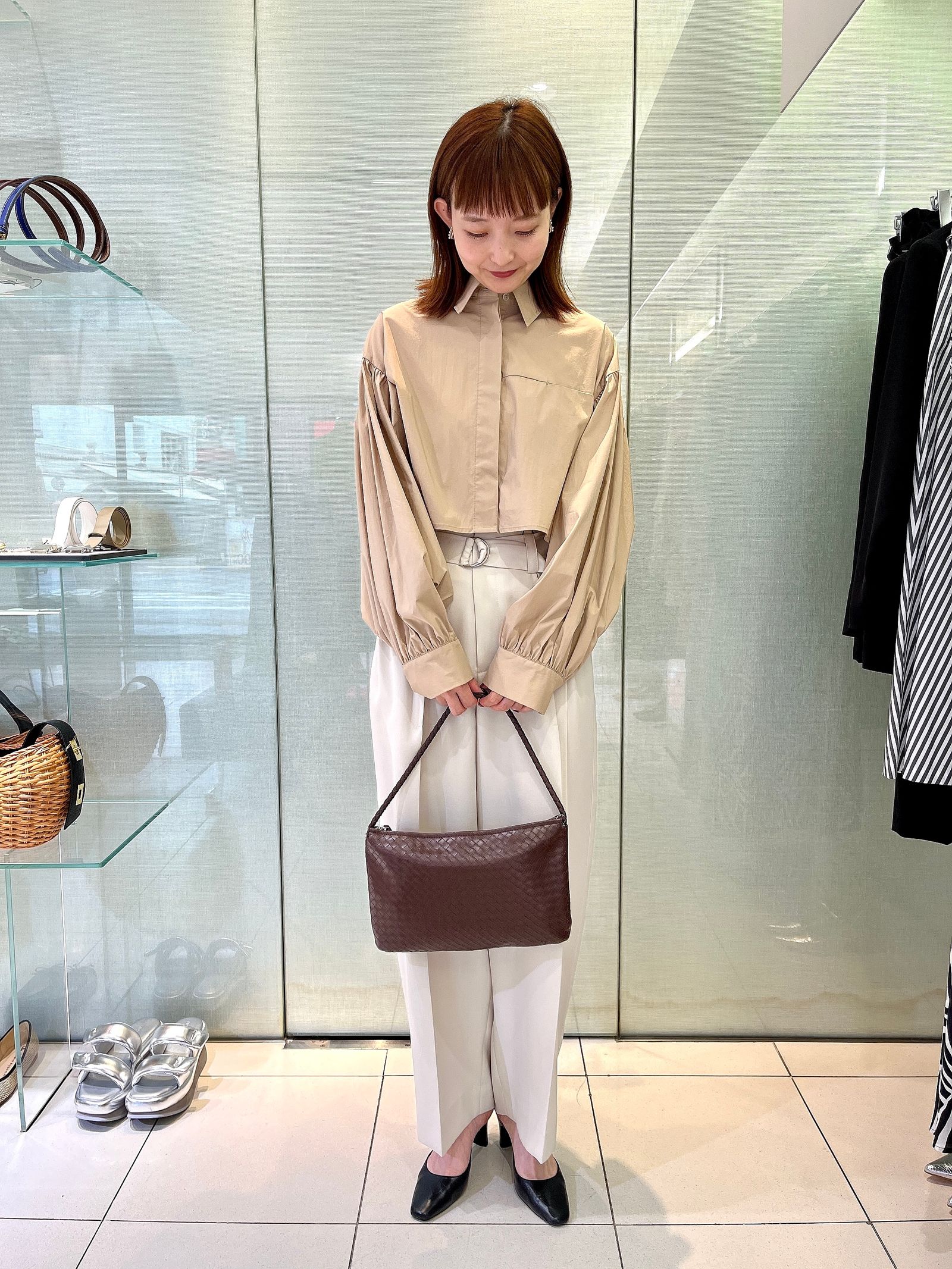 #【ELENDEEK×MIESROHE】クロップ丈シャツ×ゆったりタックパンツ✨✨
