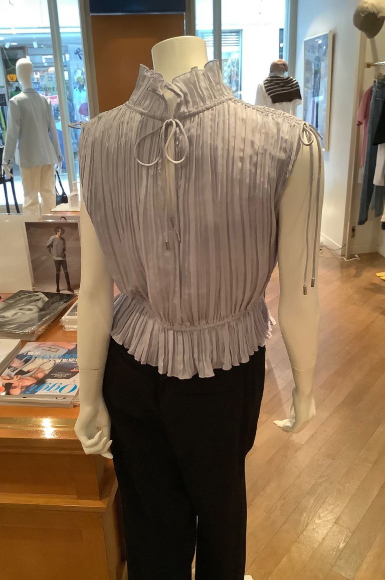 FRAY I.D◆プリーツペプラムブラウス/ノースリーブブラウス/one/ポリエステル/BLU/FWFB244134 FRAY I.D (12%OFF) / フレイアイディー プリーツペプラム