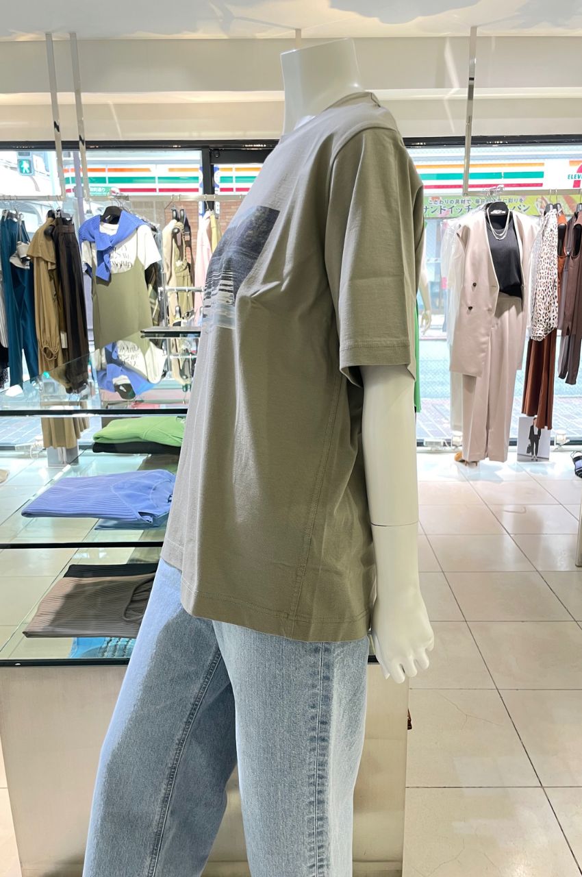 フォトTシャツ(カーキ)綿100% / ウォッシャブル