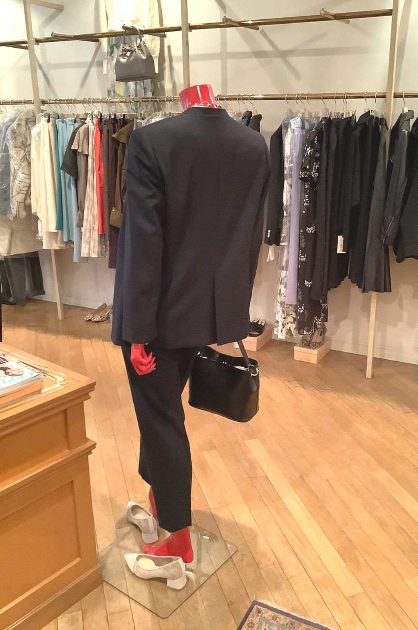 SUPER FINE WOOL SAXONY COLLARLESS JACKET / スーパーファインウールサキソニー ノーカラージャケット