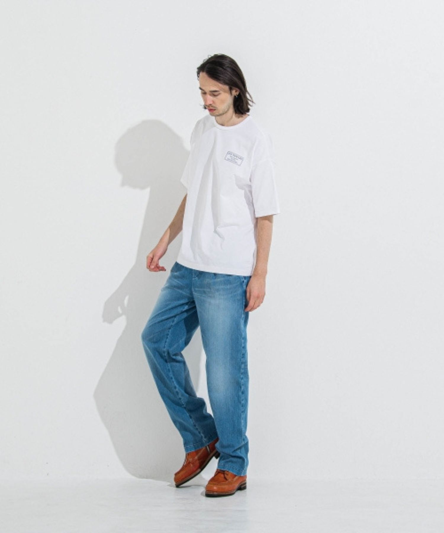 DENIM JERSEY WIDE PT (ライトインディゴ) コットン / セミワイドシルエット / ウエストドロ ーコード/ スラッシュサイドポケット / RC36-ST-016WTD-3