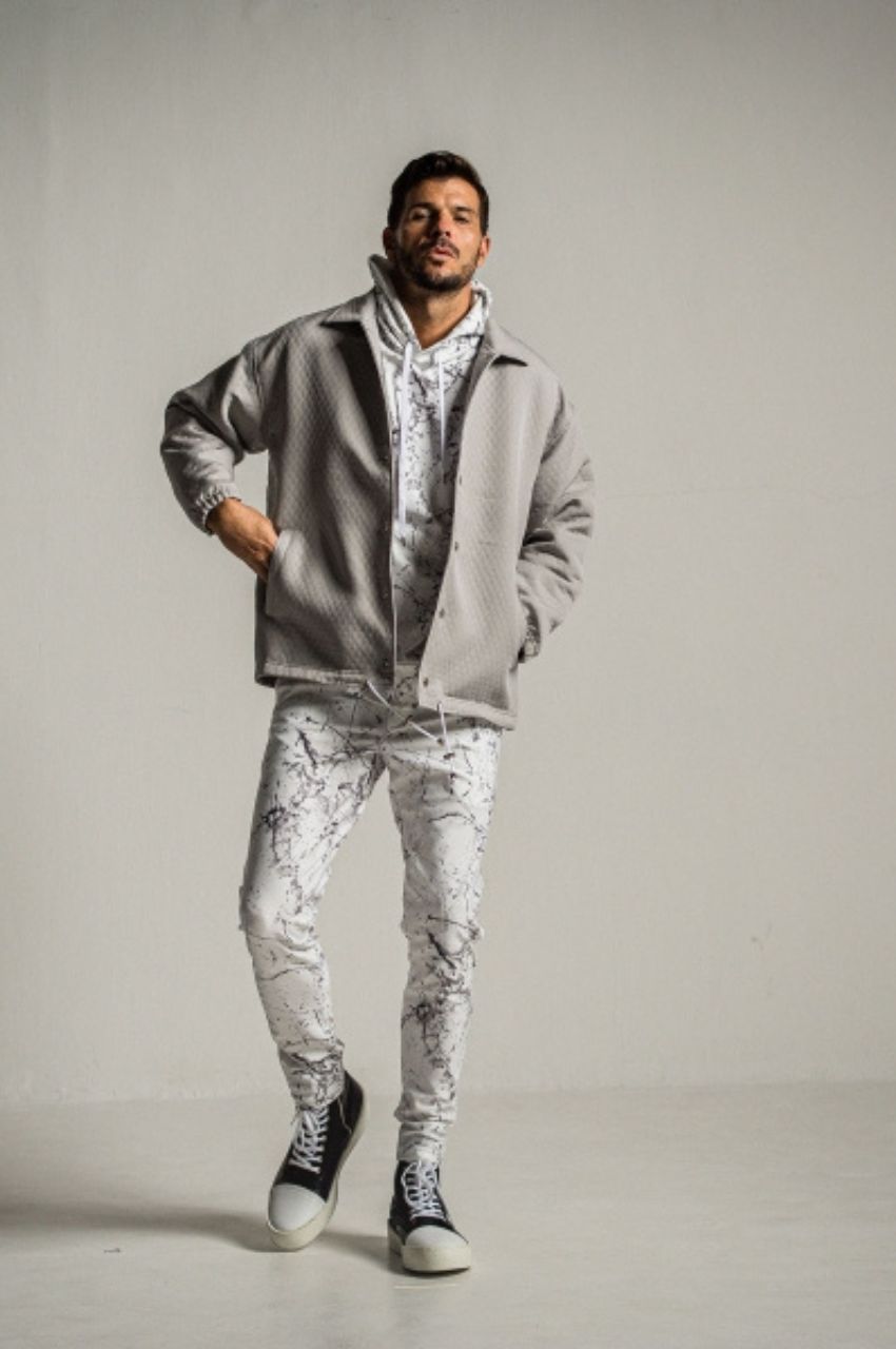 quilting coach jk (GREY) ポリエステル / キルティングジャガード / 裏エコファー / ドロップショルダー /  RC34-JK-005