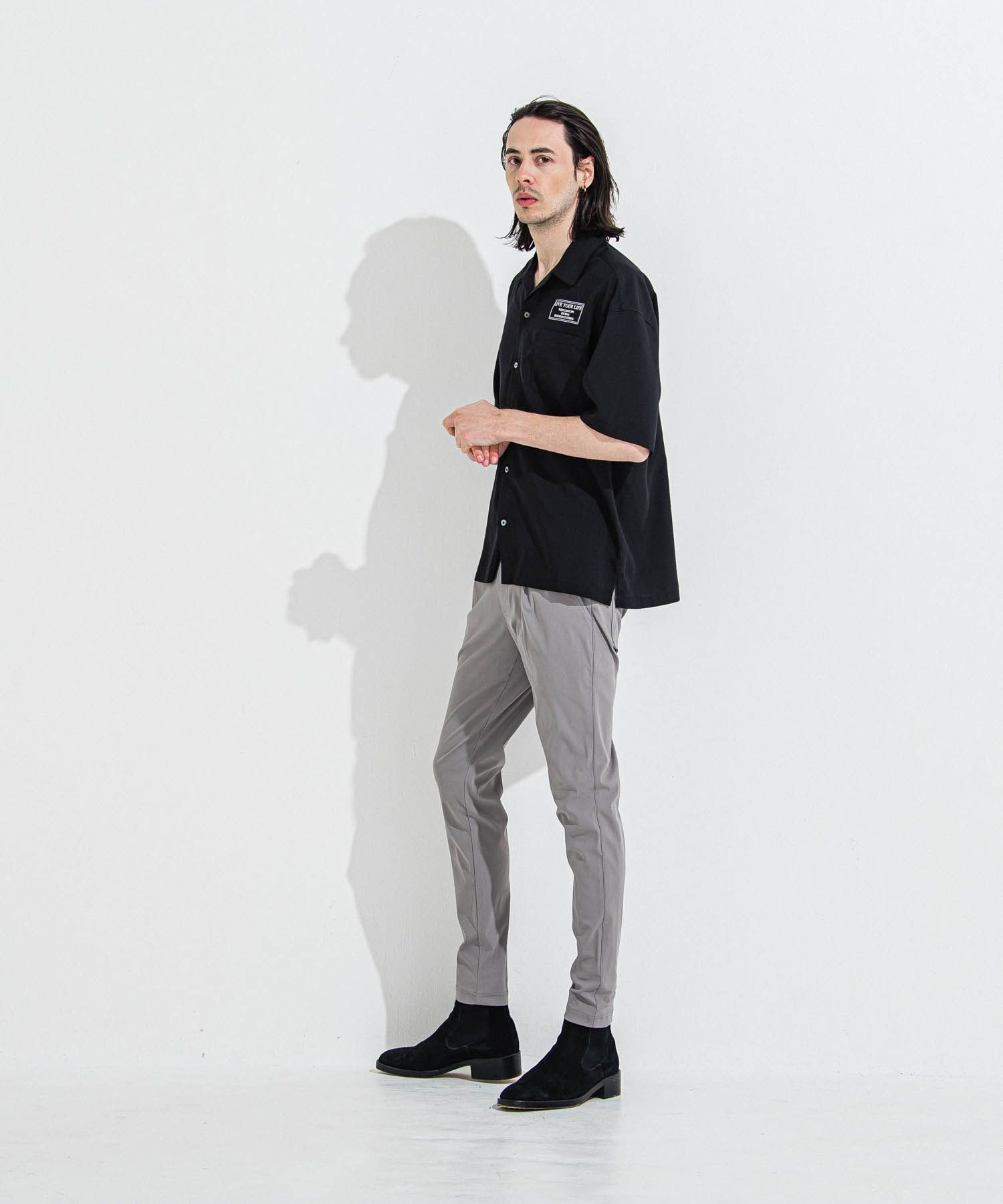 CHRIS EASY TUCK PANTS (グレー) ナイロン / 360度ストレッチ/ シーズンレス /スラッシュサイドポケット/RC36-ST-016T-2