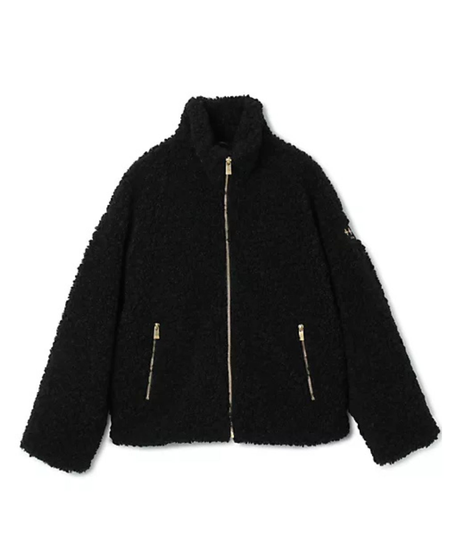 LUELA ボア ブルゾン ( black) ポリエステル/ シープ調ボア /スタンド カラー / サイドポケット/ メタルファスナー/ ドライクリーニング可 / LJXA0041033588
