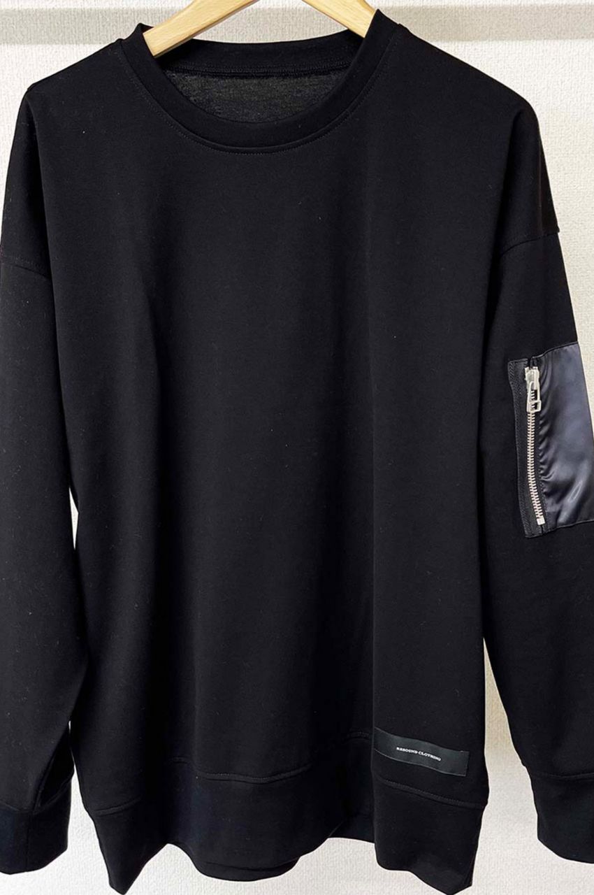 MILITARY POCKET LONG SLEAVE BLACK /  ミリタリーポケットルーズロングスリーブ