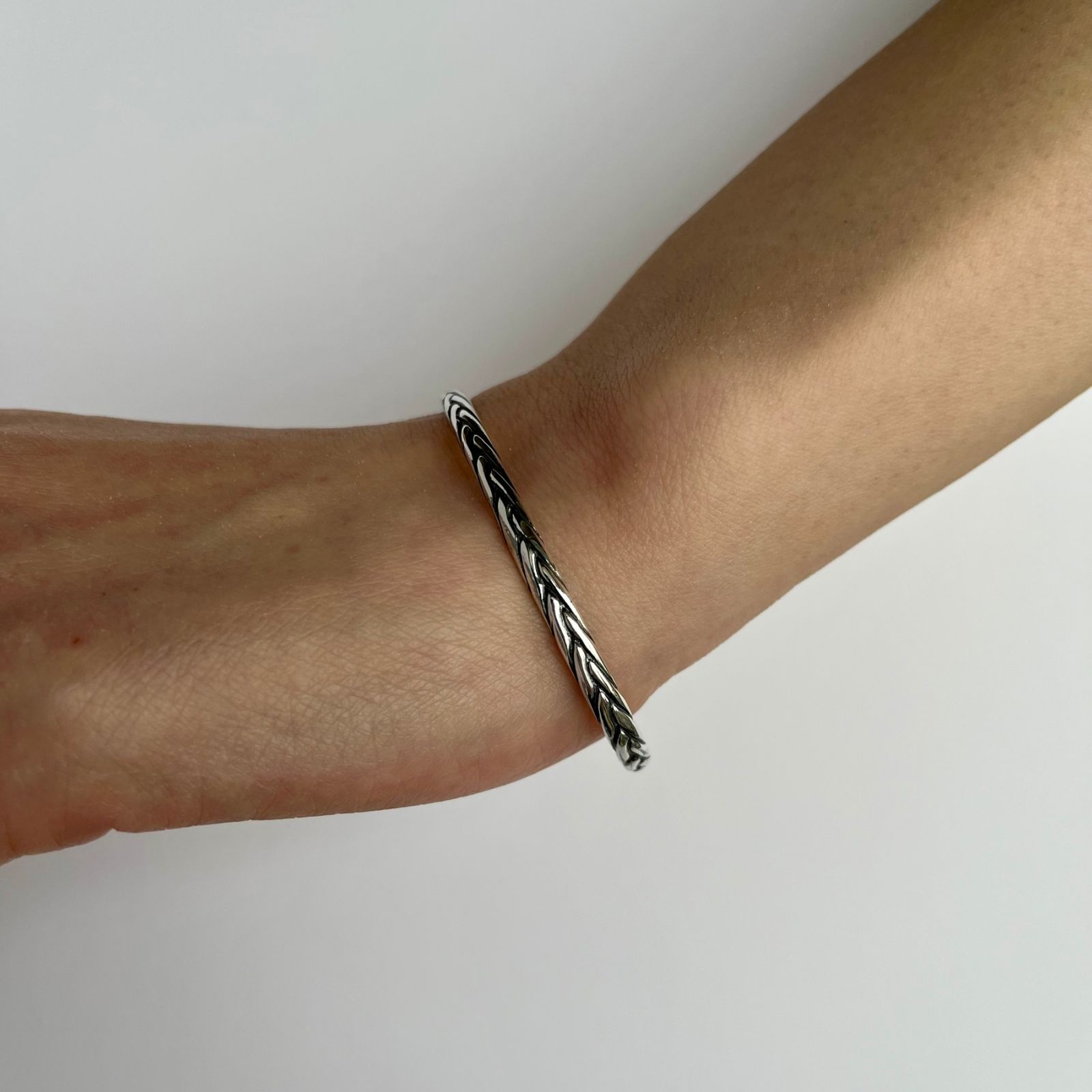 【ASSET SILVER】バングル・ツイスト / シルバー925 / 幅3.5mm / 手首周り13cm