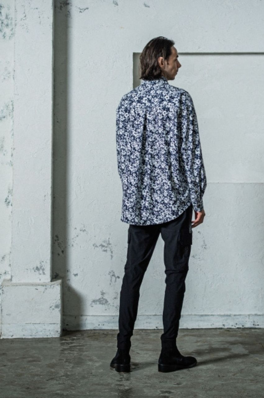 tricot jack shirts (FLOWERBK) ポリエステル / UVカット / 接触冷感 / 吸水速乾 / RC35-SH-001-2