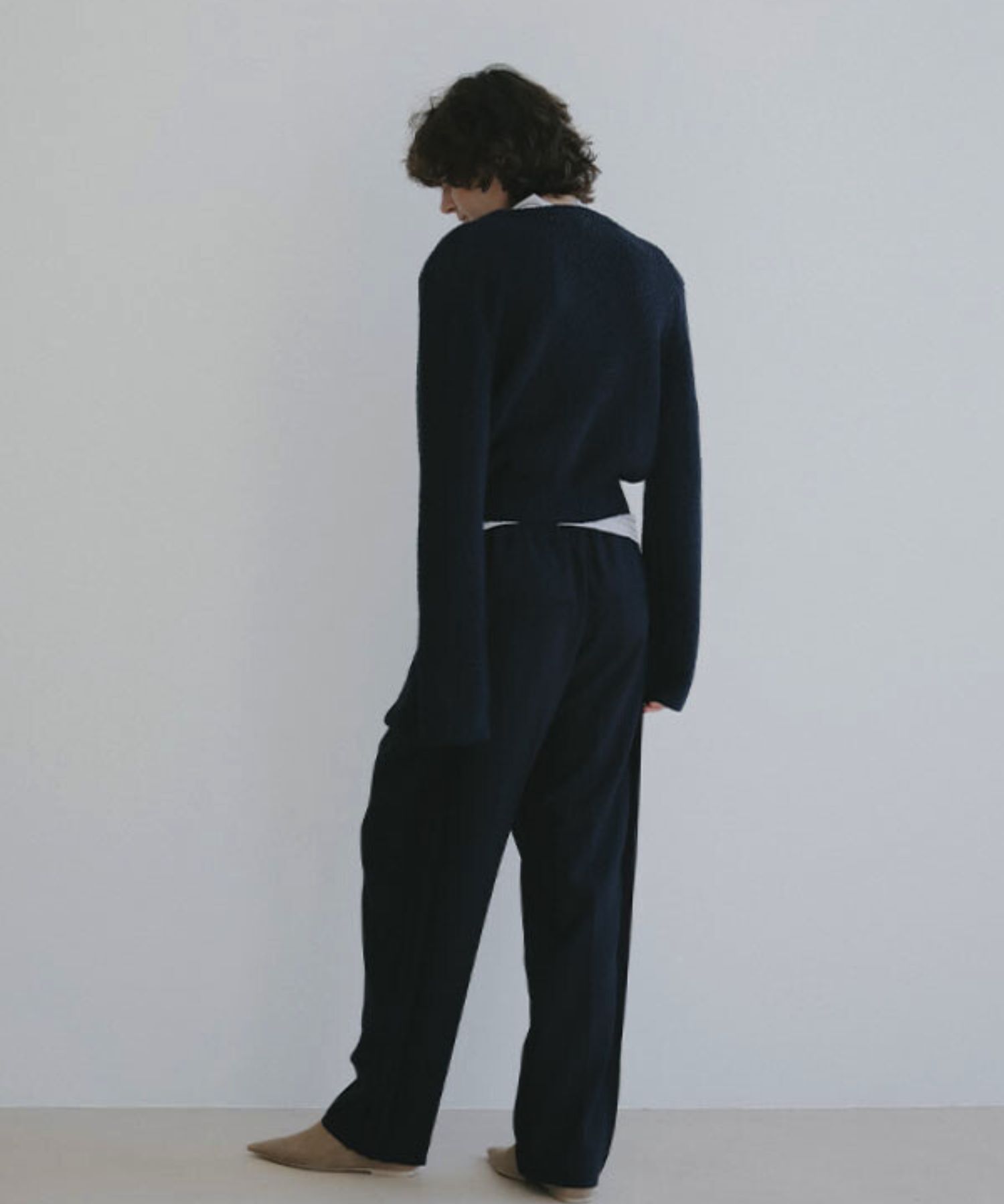 サイドピンタックラインリラクシーパンツ ( NAVY ) ポリエステル / ウエストゴム  / シーズンレス / 手洗可 / 1226120015