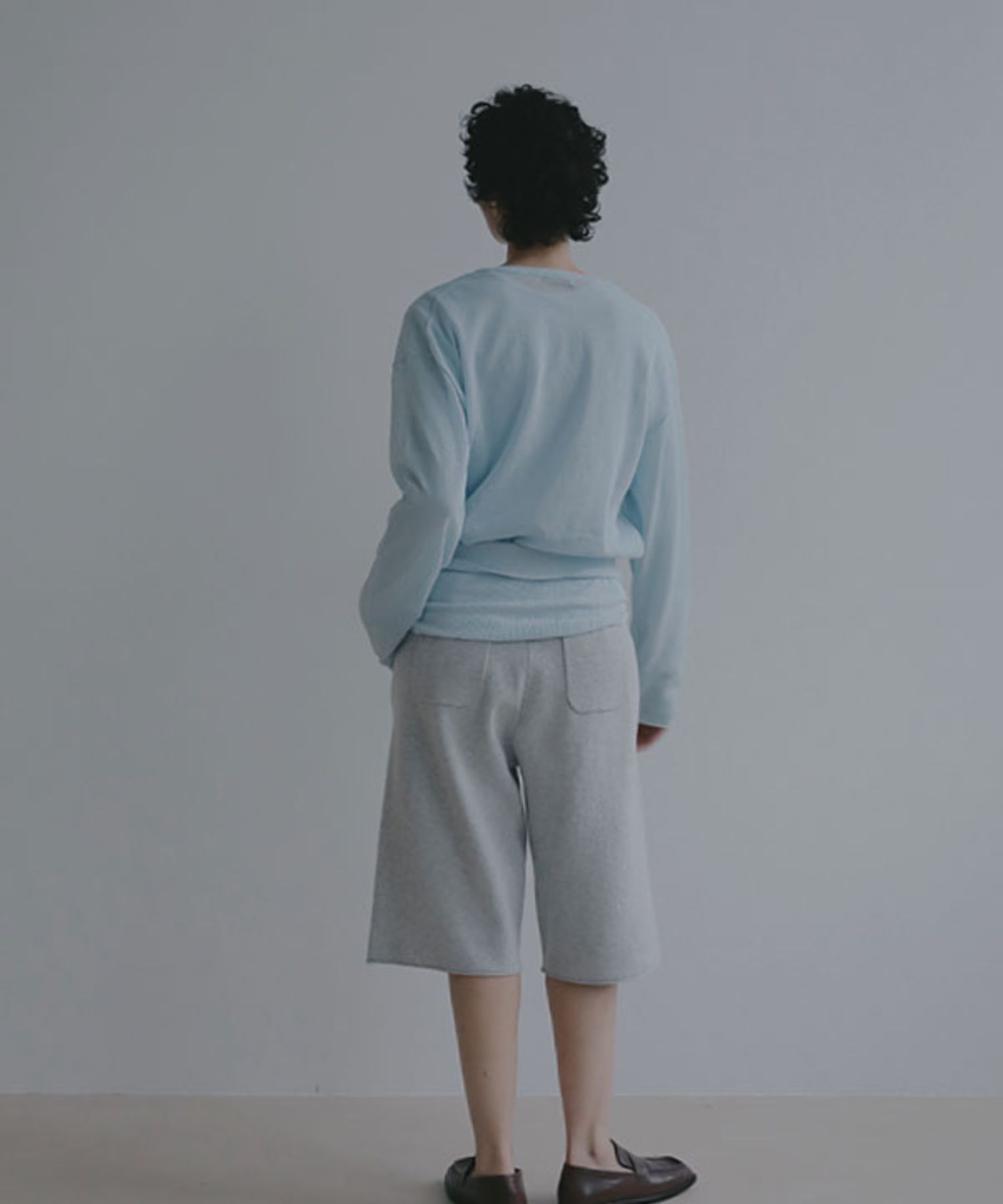 ヘンリーネックシアーニットプルオーバー(ライトブルー) 綿 / ウォッシャブル / 手洗い可 / シアー素材 / 1226211066