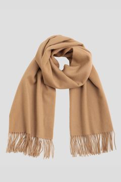 Cashmere Blanket(キャメル)カシミヤ / フリンジあり / 01-4360808