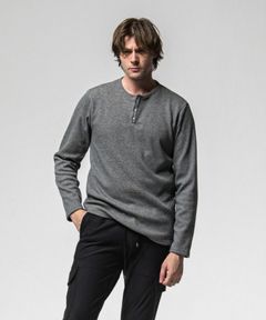 velours fleece thermal HENRY (GREY ) ポリエステル / 裏起毛 / コンチョボタン / 暖かい / RC38-C-003