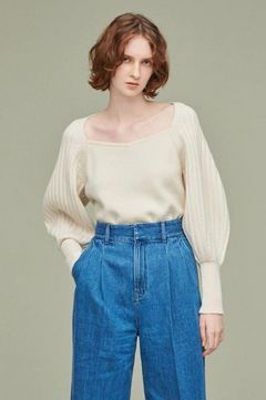 uncrave - MERINO WOOL VOLUMESLEEVE KNIT/メリノウールボリューム