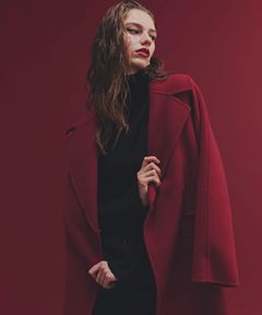 ビックカラーリバーコート(バーガンディ)羊毛 / 袖裏付き / ストレッチなし / ポケット×2 / 0315252016