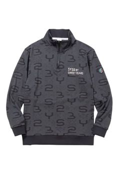 ORIGINAL SYG JACQUARD HALF-ZIP SWEAT (BLACK) ナイロン / ストレッチ / ジャガード素材 / SYG-24A016