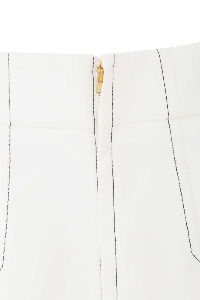 PINKY&DIANNE - ステッチワークAラインスカート（ホワイト）綿