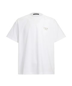 【 MEN】NUNKI ヌンキ Tシャツ(ホワイト) 綿 /前後 ロゴ / オーバーサイズ / 透け感無し / MCKZ0378083588