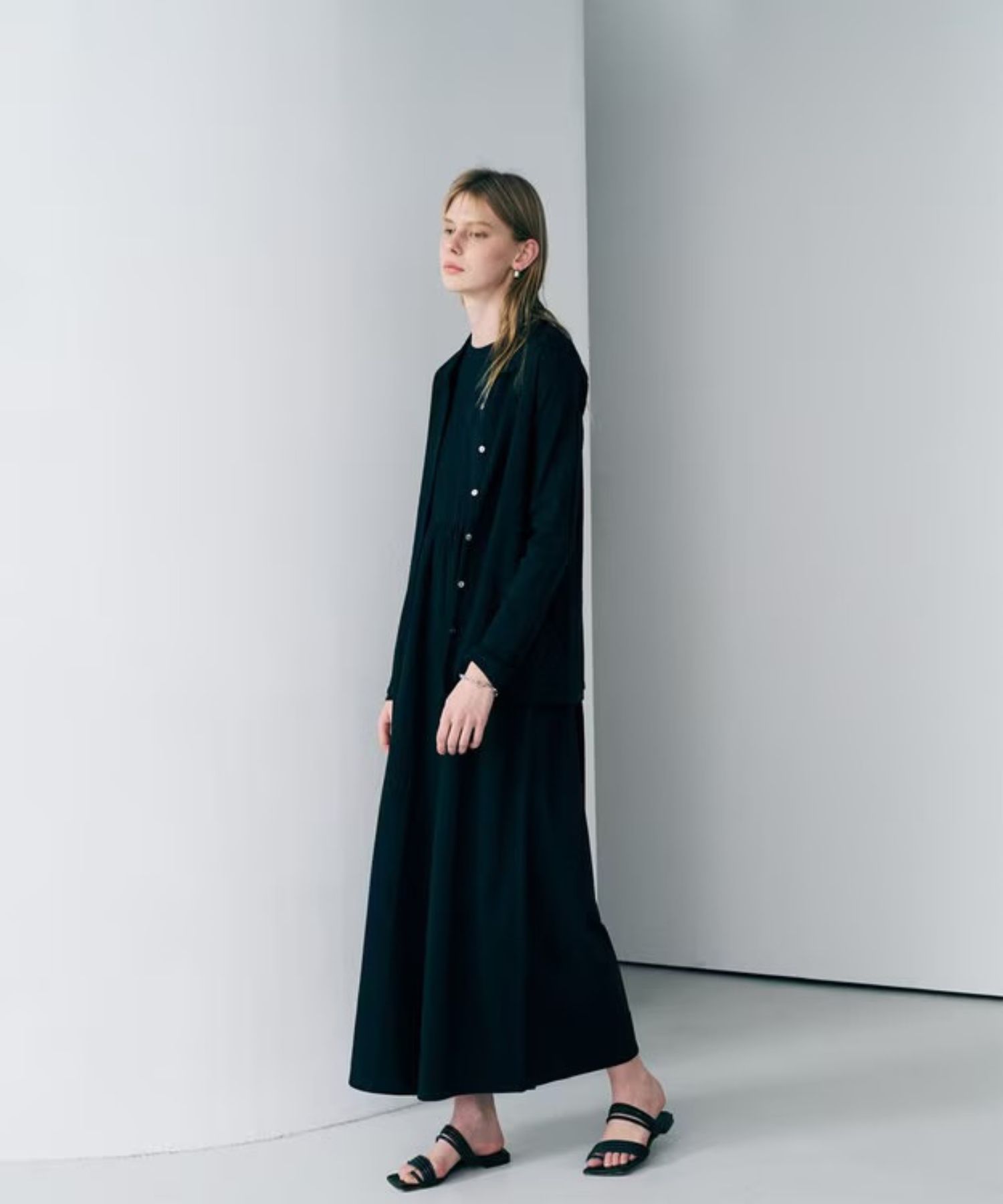 プレーンジャージオールインワン(ブラック) 綿 / ウォッシャブル / OPUVLM0413