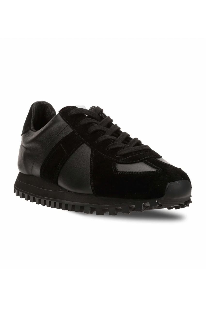 GERMAN TRAINER LEATHER TRAIL (BLACK)牛革/紐あり / TRAIL SOLE / 軽量